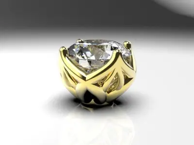 engagement ring head or unique stud earrings package 3D print model