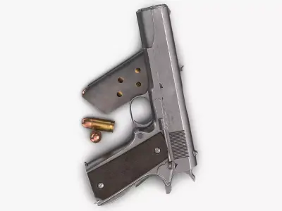 Colt M1911 Pistol Magazine and Bullets 3D model