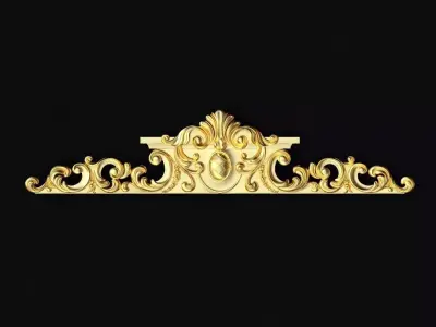 dekor gold ornate border 3D model