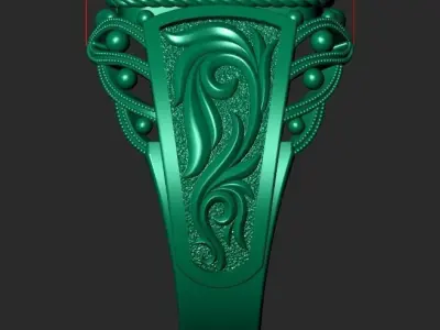 A MAN S RING WITH AN ORNAMENT 2 Printable Model 3D print model