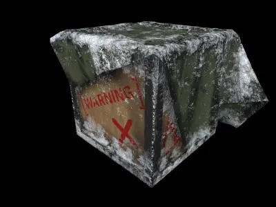 iron box single low poly Low-poly 3D model