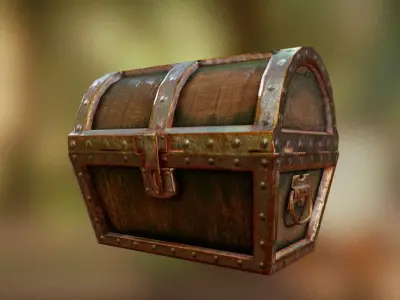 Treasure Chest Low-poly 3D model purchase