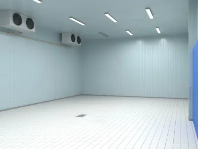  Cold Storage Room Blue Walls and Door 