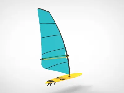 Wind surfing 3D model