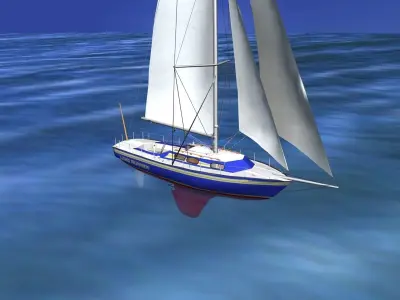 30 Foot Sailboat V10 3D model