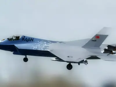 MMU Kaan P2 with Cocpit - Fully Rigged-High Resolution Textures Low-poly 3D model