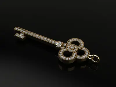Diamond Key Pendant 3D print model