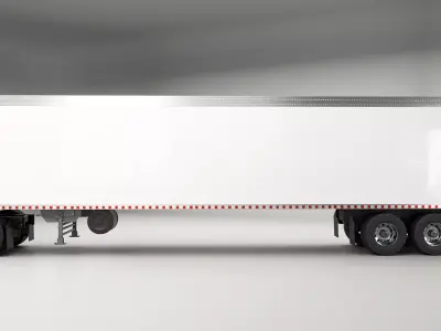 Generic Semi Truck Sleeper Cab and Refrigerated US Trailer Low-poly 3D model