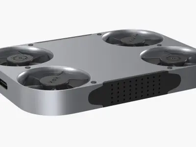 Compact Selfie Drone Silver Black 3D model