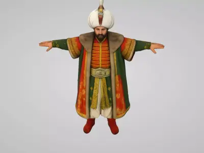  Ottoman king Low-poly 3D model