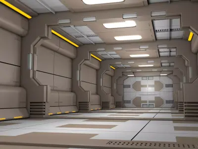 Sci Fi Corridor Room 3D model buy