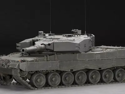 Leopard 2A4 Roketsan MZK Turret Upgrade Plus Interior Edition Low-poly 3D model