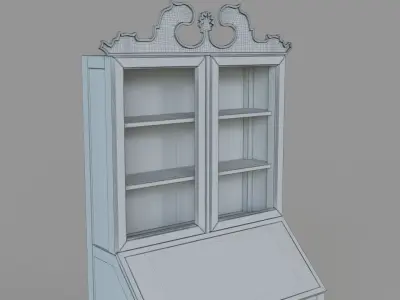 Vintage White Armoire 3D model