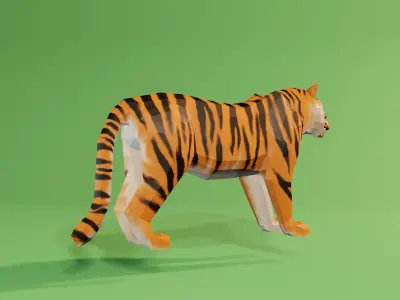Low Poly Tiger Low-poly 3D model