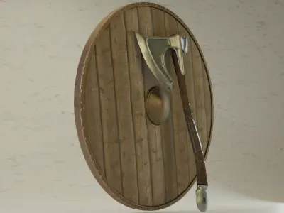 Axe and Shield 3D model Free 3D model