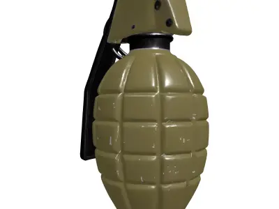 Military Fragmentation Hand Grenade Low-poly 3D model