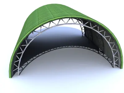 Aircraft low poly - Shelter Hangar 3D model