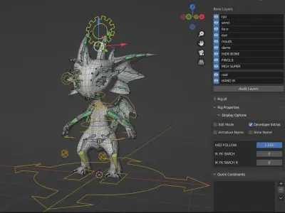 cute dragon Low-poly 3D model