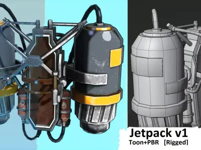 Jetpack v1 Low-poly 3D model