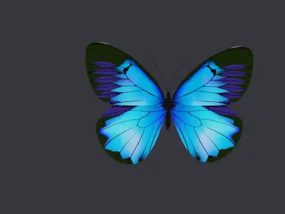 Blue Butterfly Free low-poly 3D model