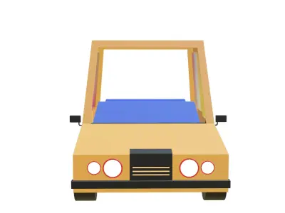 Cartoon Low Poly City Car  Stylized Cartoonic Toy Car 3D model