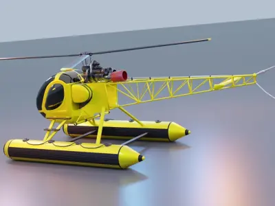 Sea Helicopter Low-poly 3D model