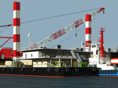 floating crane 3D model