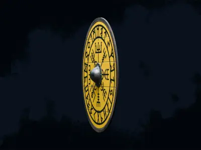 Viking shield 5 - Freshforged Low-poly 3D model