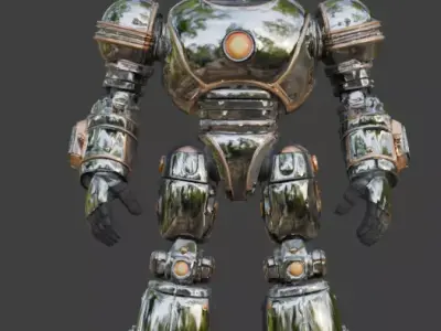 Polished Chrome Atompunk Vanguard 3D Model Low-poly 3D model