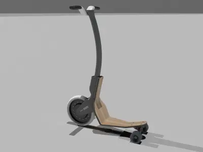 skooter wooden scooter Low-poly 3D model