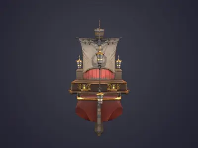 Pirate Boat Low-poly 3D model