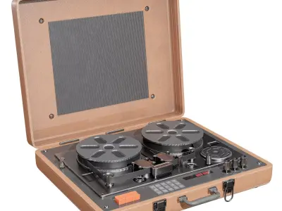 Reel to Reel Tape Player Pecorder  Protable  Low-poly 3D model