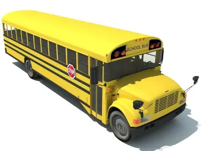 Classic School Bus 3D model