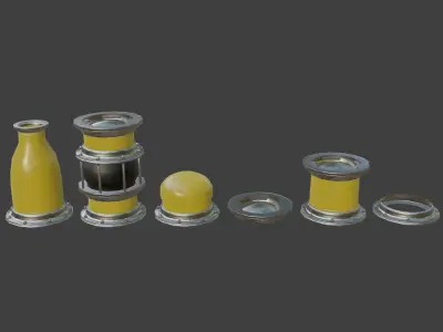 Pipes Modular Set Low-poly 3D model