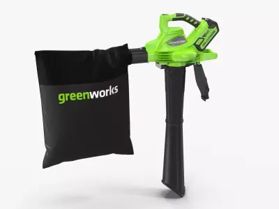 Leaf Blower Vacuum DigiPro G-MAX 40V GreenWorks Low-poly 3D model