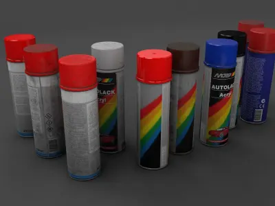 spray cans Low-poly 3D model