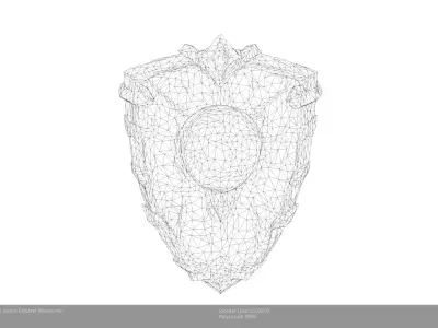 Low Poly Stylized Alien Armor Emblem Shield Low-poly 3D model