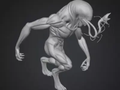 Scary Alien creature beast 3D model