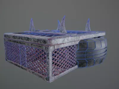 Raider Tire Chest Scrap Metal and Rubber Storage Low-poly 3D model