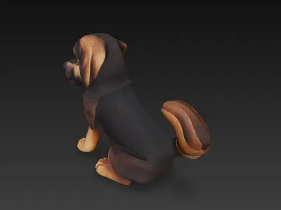 Dog Realistic 3D Model Basic - Low Poly Realistic Low-poly 3D model 5