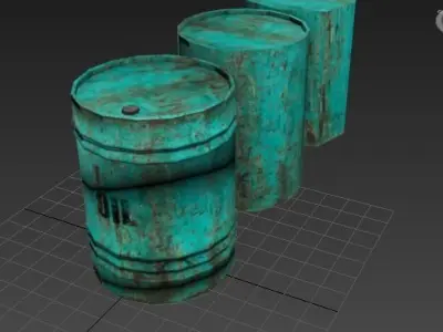 barrel and Free low-poly 3D model