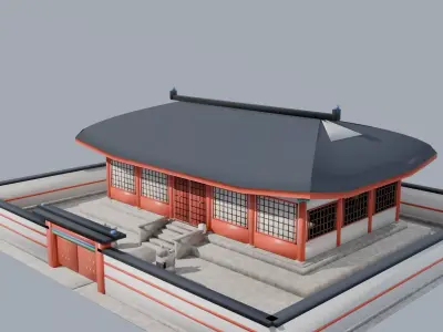 Korean Palace Hanok - Royal Architecture 3D Model PBR Low-poly 3D model