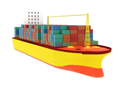Container Ship  Low-poly 3D model