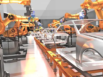 Car Manufacturing Robotic Production line 3D model