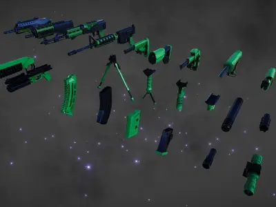 Guns Maker Low-poly 3D model