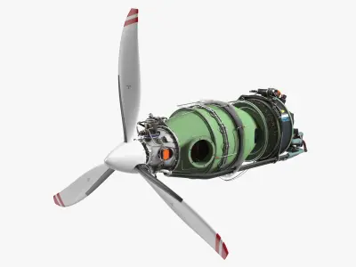 Aircraft Turboprop Engine Pratt and Whitney Canada PT6 3D model