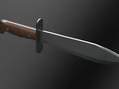 WWI US Model Bolo Knife 1917 Low-poly 3D model