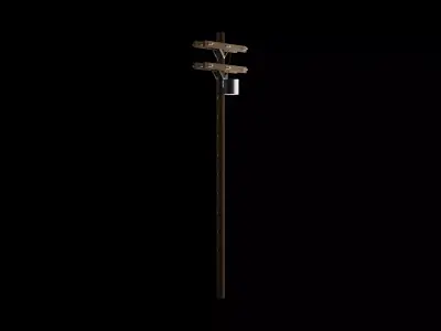 Telephone Poles Low-poly 3D model