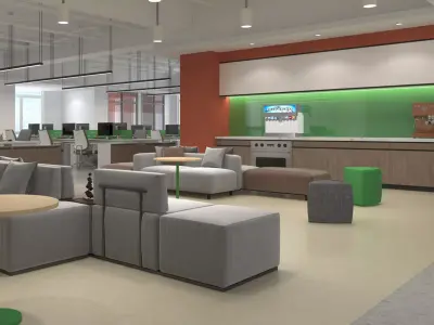 Office interior design 3D model