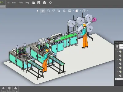 fully automatic -face mask machine 4 3D model